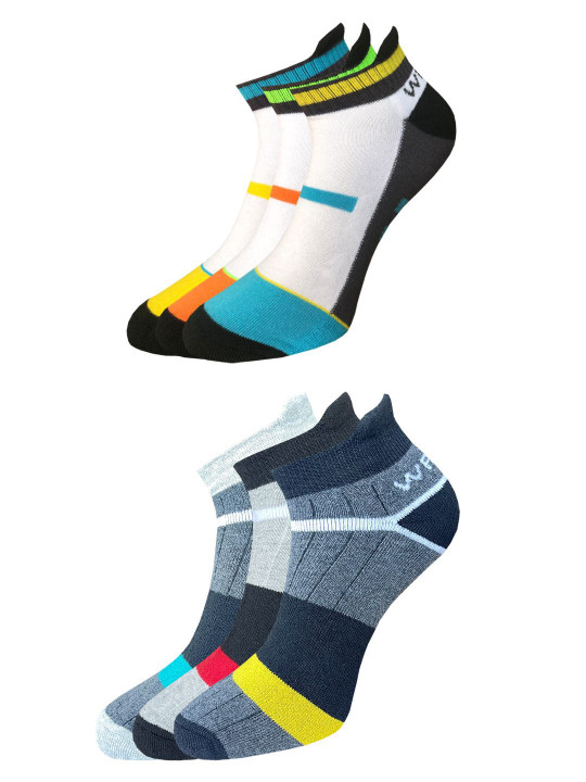 WROGN Men Pack Of 6 Assorted Ankle Length Socks