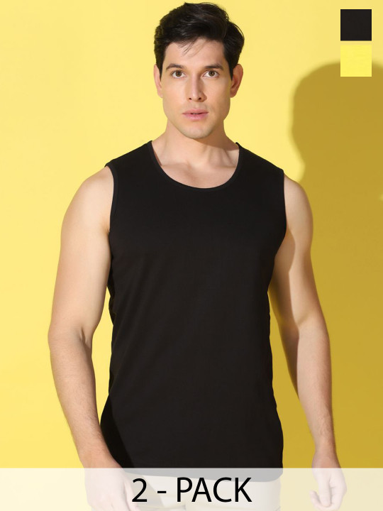 WOOSTRO Men Pack Of 2 Printed Combo Cotton Gym Vests