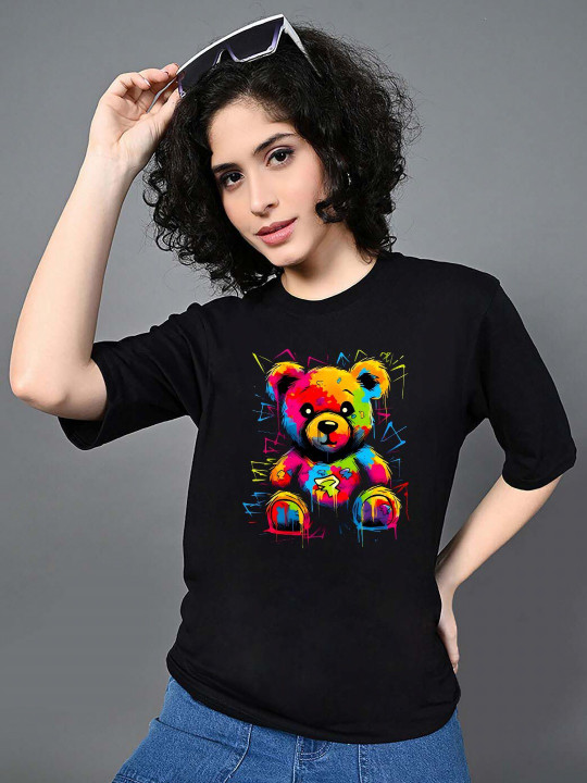 Moda Rapido Women Graphic Printed Round Neck Cotton T-shirt
