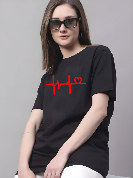 Moda Rapido Women Graphic Printed Round Neck Cotton Relaxed Fit T-shirt