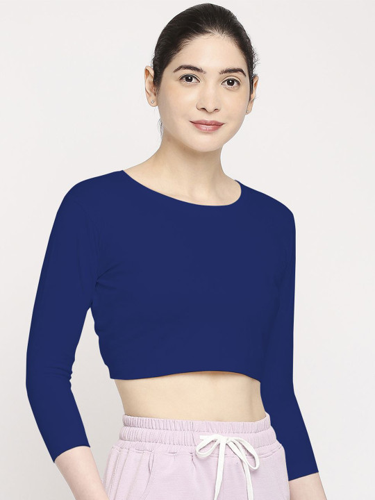 Autumn Hues Cotton Solid Crop Top
