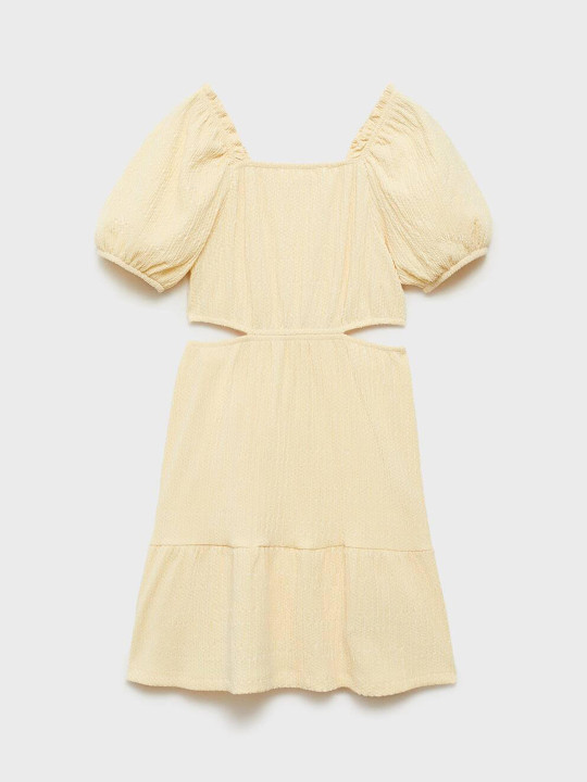 Mango Kids Girls Puff Sleeve A-Line Dress