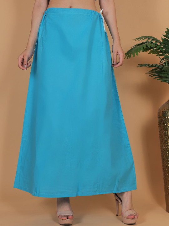 Trendzmy Women Cotton Solid Saree Shapewear