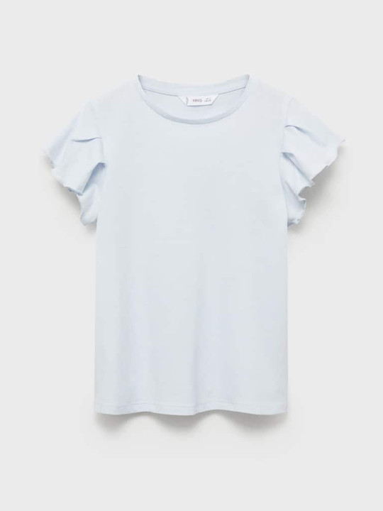 Mango Kids Girls Ruffled Pure Cotton Top