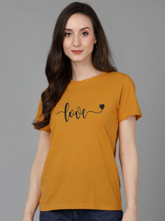 Adyavastram Women Typography Printed Applique T-shirt