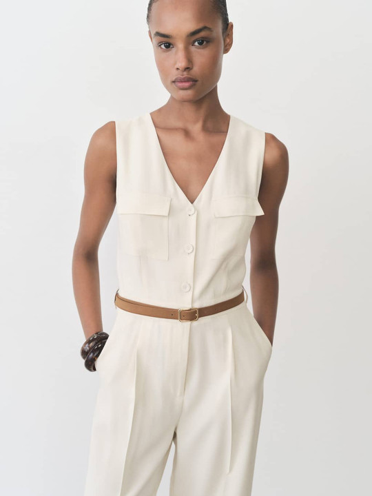 MANGO Basic Jumpsuit With Belt
