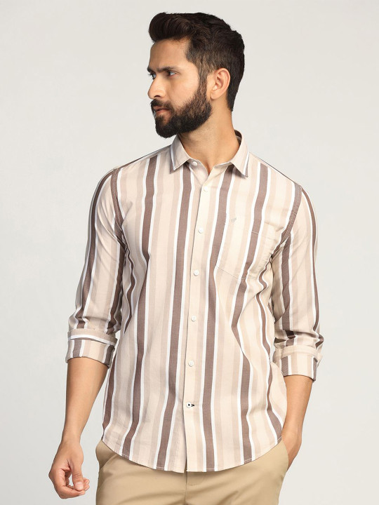 Blackberrys Men Slim Fit Opaque Striped Casual Shirt