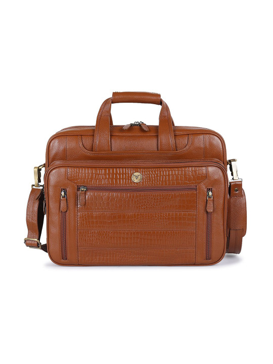 Steve Jhonson Men Leather Laptop Bag