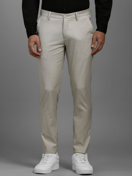 Louis Philippe Men Printed Slim Fit Trousers