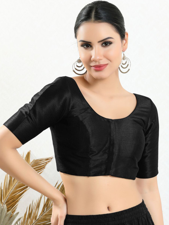VAMAS - THE DESIGNER BLOUSES Women Round Neck Padded Readymade Saree Blouse