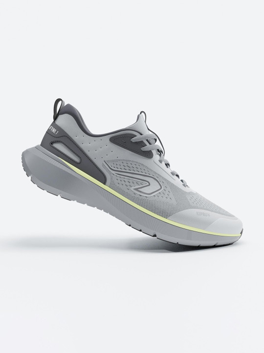 Decathlon Kiprun - Men Grey Jogflow 190.1 Superior Grip Cushioned Running Shoes
