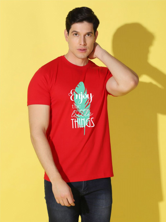 WOOSTRO Men Typography Printed Regular Fit T-shirt