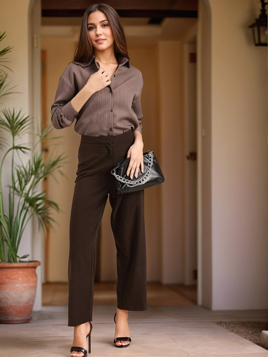 DressBerry Women Classic Tailored Fit Opaque Casual Shirt