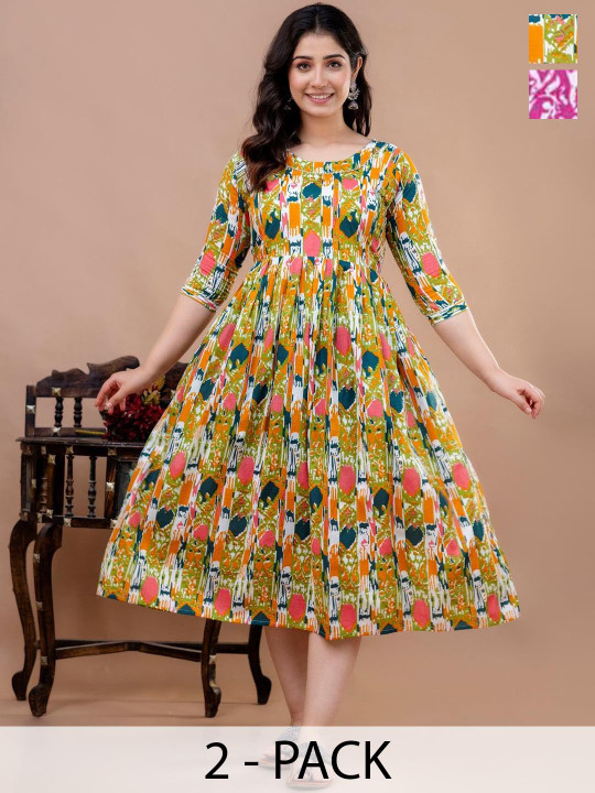 Moda Rapido Women Floral Printed Thread Work Anarkali Kurta