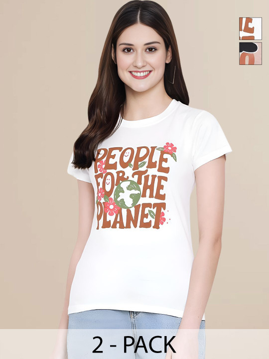Mast & Harbour Women Typography 2 Printed Applique T-shirt