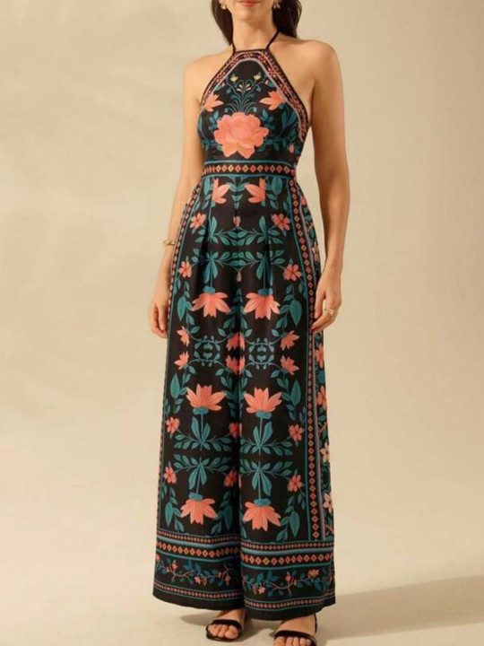 Routes by All About You Halter Neck Printed Basic Jumpsuit