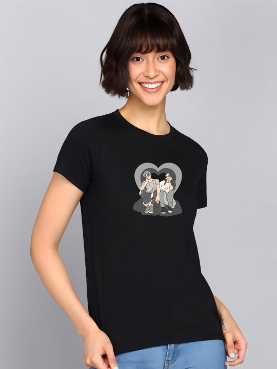 HESHA Women Typography Printed T-shirt