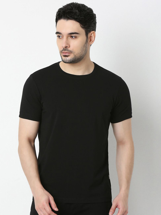 UnderJeans by Spykar Printed Round Neck LoungeTshirts