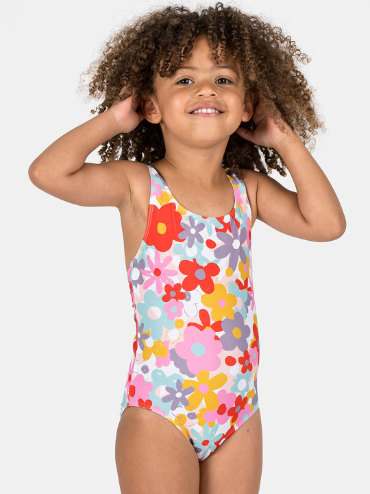 Decathlon Baby/Girls Multi Colured Chlorine Resistance One-Piece Swimsuit