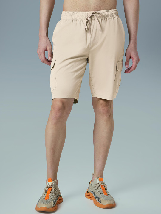 Technosport Men Solid Slim Fit Sports Shorts with TS FLEXI