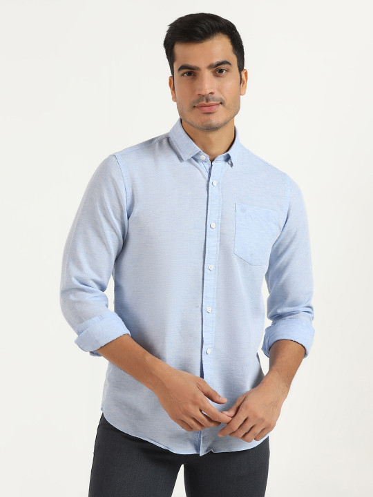 Blackberrys Spread Collar India Slim Fit Cotton Casual Shirt