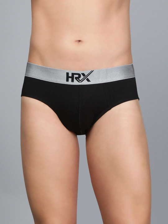 HRX by Hrithik Roshan Mid Rise Ultrasoft Basic Brief HRX_BRF_001_BLK/BLK/_1PC