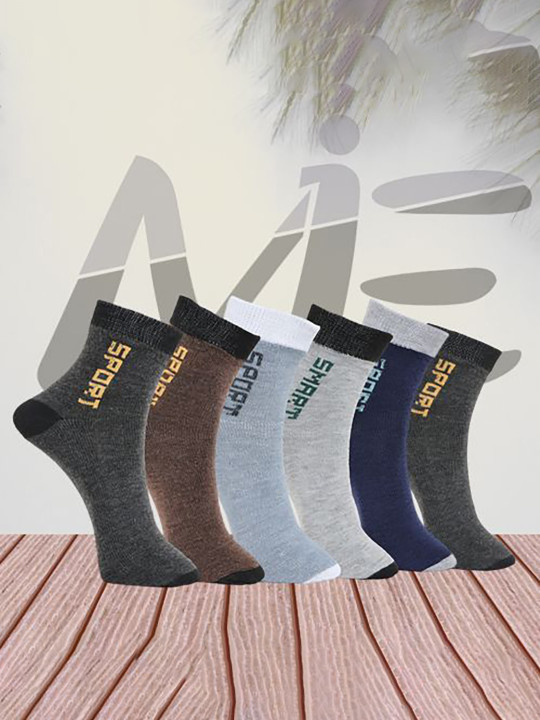 MJE Pack Of 6 Patterned Cotton Ankle Length Socks
