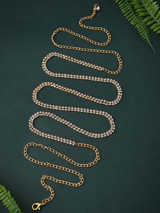 VAMA Artificial Stones Studded Waist Chain Saree Accessories