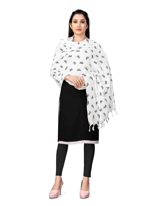 Vicharan Geometric Printed Cotton Dupatta With Tasselled
