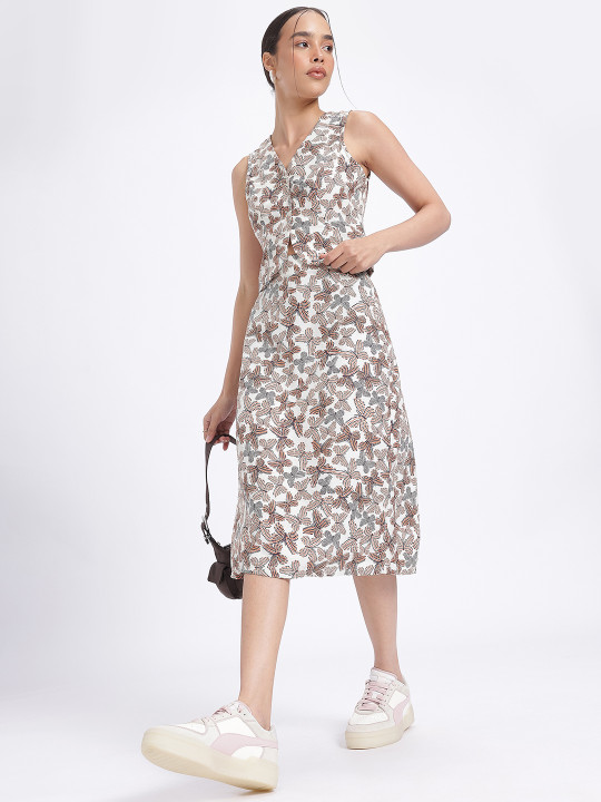 glitchez Butterfly Print Waistcoat-Style Midi Skirt Co-Ords