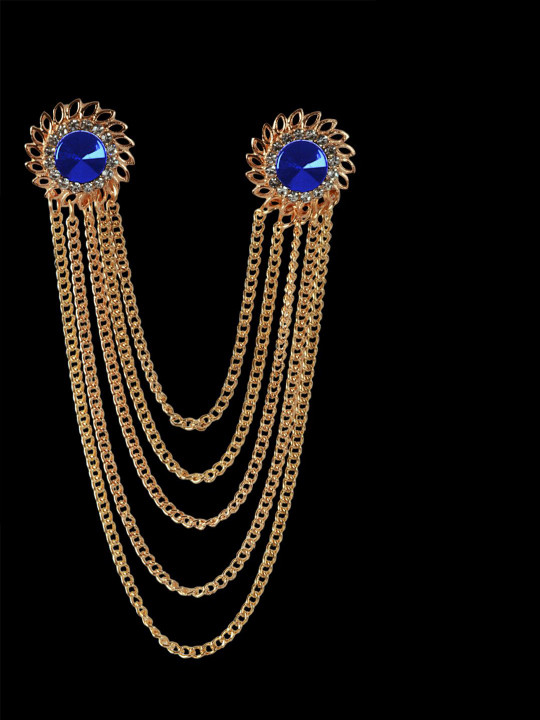 Curren Rose Gold-Plated Hanging Chain Brooch