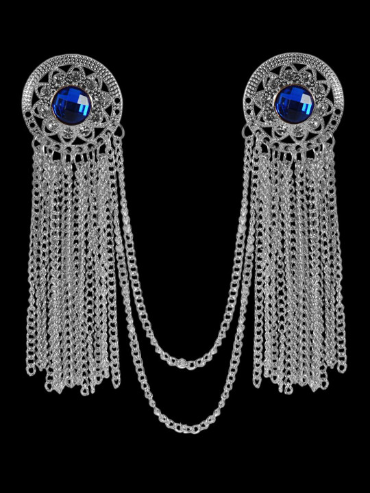 Curren Silver-Plated Hanging Chain Brooch