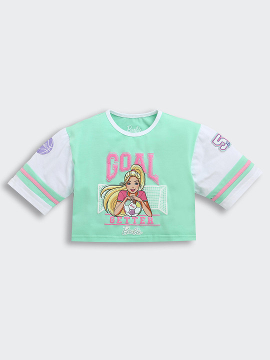 Tiny Girl Typography Printed Cotton Crop Top