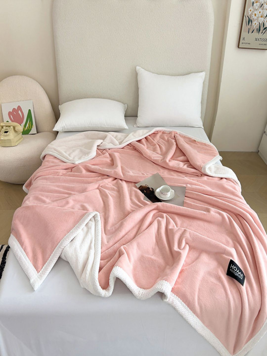 JC HOME Pink & White Mild Winter 600 GSM Single Bed Blanket