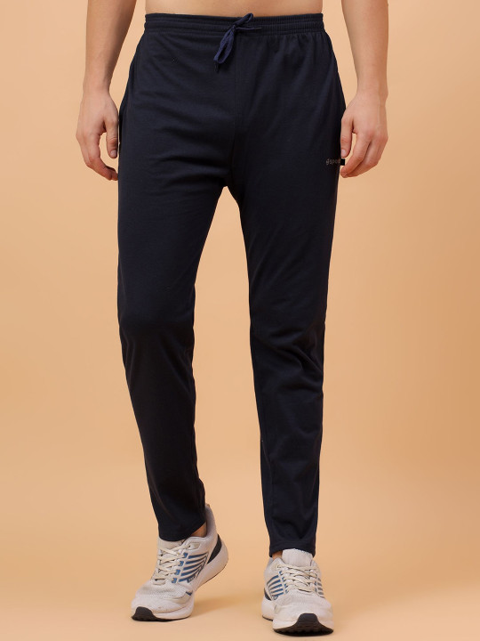 TrybeX Men Cotton Mid-Rise Track Pants