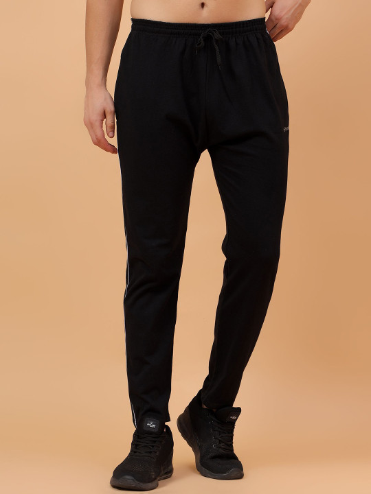 TrybeX Men Cotton Mid-Rise Track Pants