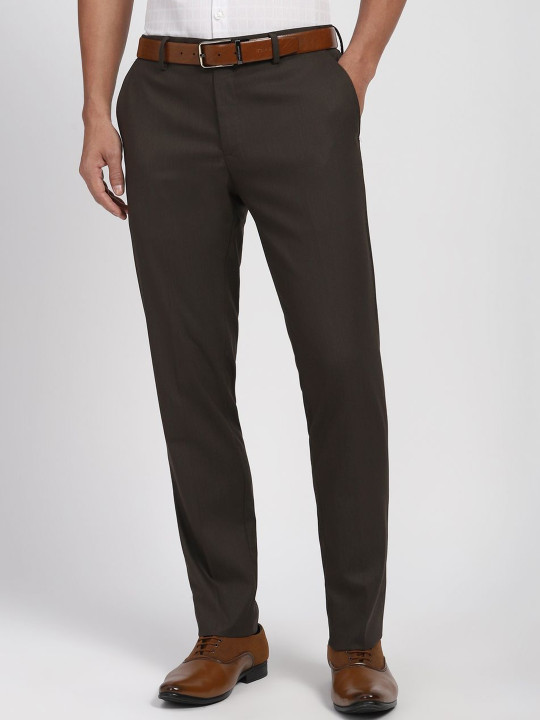 Peter England Men Slim Fit Formal Trousers