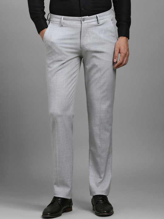 Louis Philippe Men Slim Fit Mid-Rise Trousers