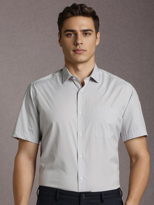 Louis Philippe Micro Ditsy Printed Formal Shirt