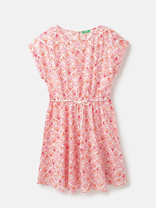 United Colors of Benetton Girls Floral Print Fit & Flare Dress