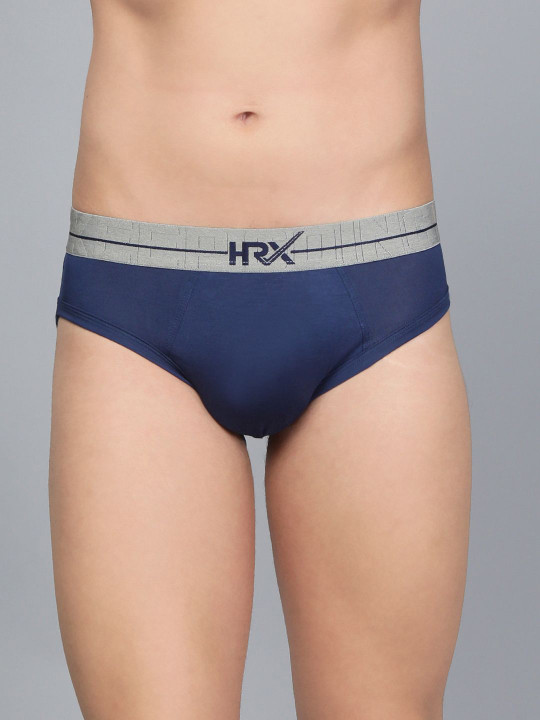 HRX by Hrithik Roshan Ultrasoft Elastic Waistband Cotton Briefs HRX_BRF_002_RBLU/GR/_1PC