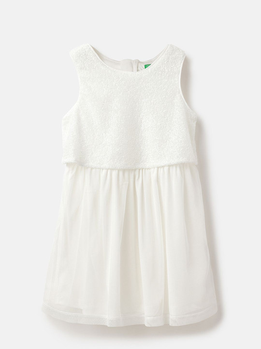 United Colors of Benetton Girls Embellished Sequined Sleeveless Fit & Flare Dress