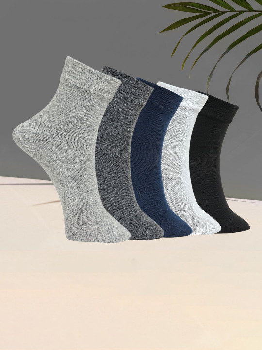 MJE Unisex Pack Of 5 Everyday Lightweight Ankle-Length Socks