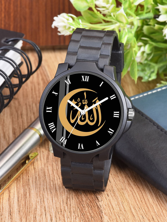 CSAMON Men Dial & Bracelet Style Straps Analogue Watch 3KANBLK Islamic ROM01 CD_SH