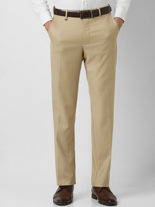 Van Heusen Men Textured Formal Trousers