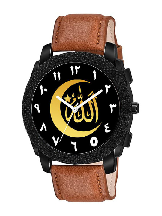 Gopal Shopcart Unisex Printed Dial Analogue Watch C1004BLK_Islamic_NUM09_TAN_Chikni_L_SH