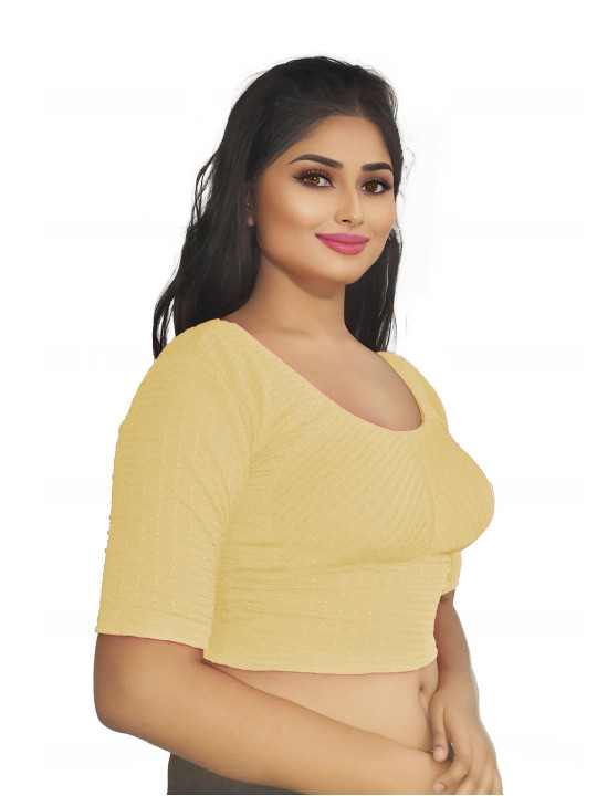PU FASHION Woven Design Saree Blouse