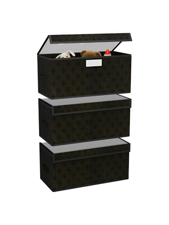 Aura 3 Pcs Women Storage Box with Transparent Lid Closet Organisers Box