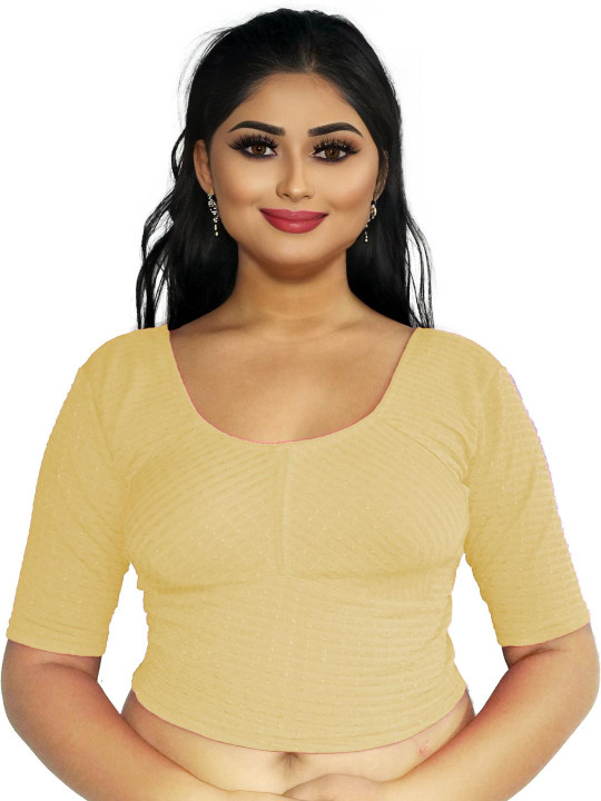 PU FASHION Woven Design Breathable Saree Blouse