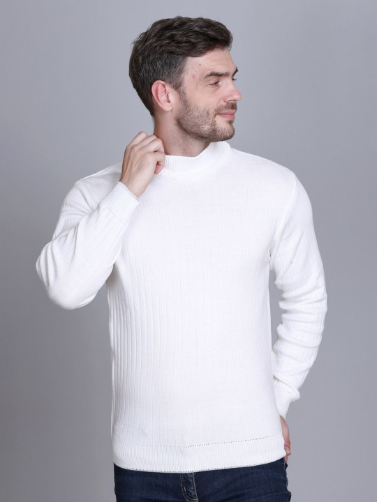 VENATORIA Men Ribbed High Neck Pullover